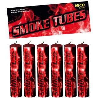 Smoke Tubes, rot, 6er-Btl., KAT T1