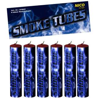 Smoke Tubes, blau, 6er-Btl., KAT T1