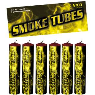 Smoke Tubes, gelb, 6er-Btl., KAT T1