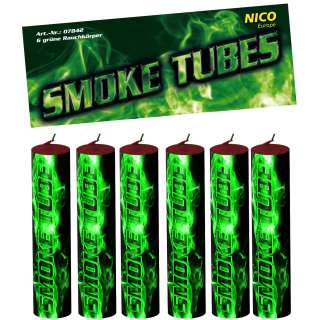 Smoke Tubes, grün, 6er-Btl., KAT T1